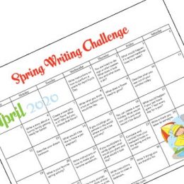 FREE April Writing Prompts Calendar. #fhdhomeschoolers #freehomeschooldeals #Aprilwritingprompts #writingpromptsforspring