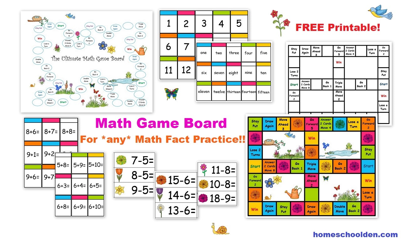 Free math game boards free homeschool deals