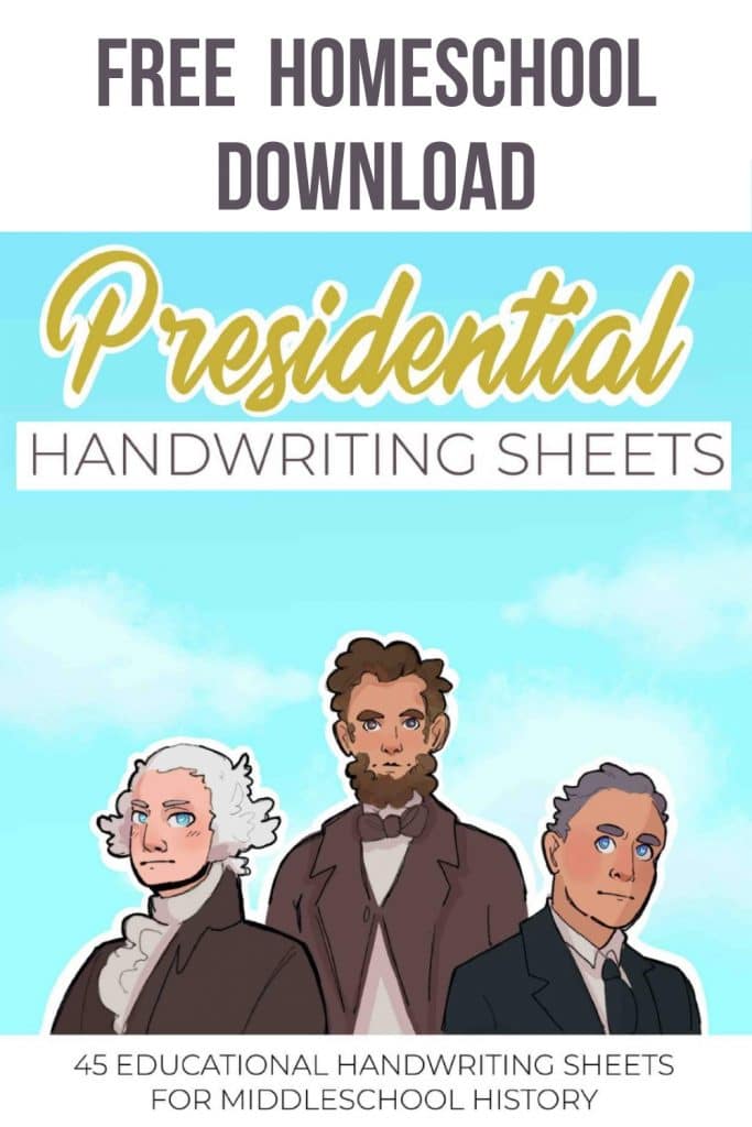 FREE Presidential Handwriting Bundle. #fhdhomeschoolers #freehomeschooldeals #presidentialhandwritingsheets #handwritingworksheets