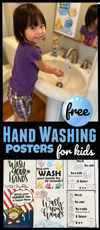 FREE Kids Handwashing Signs.  #fhdhomeschoolers #freehomeschooldeals #fightvirus #healthykids #handwashing #preventsickness