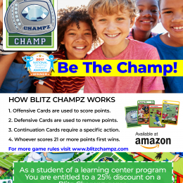 Right now, get 25% OFF Blitz Champz Football Math Game! #fhdhomeschoolers #freehomeschooldeals #mathgames #homeschoolmath #hsgames