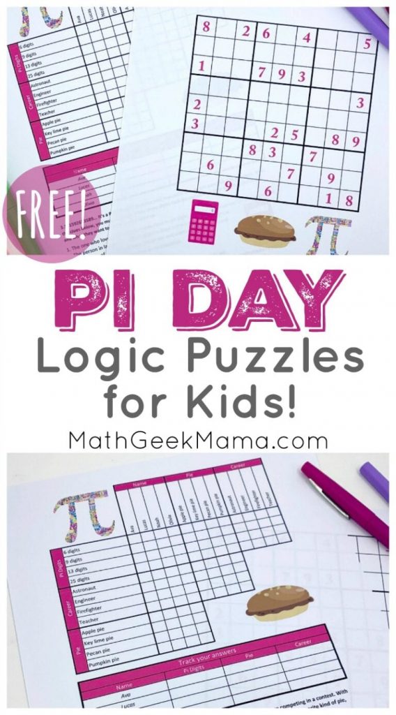 National Pi Day Logic Puzzles. #fhdhomeschoolers #freehomeschooldeals #PiDay #logicpuzzles