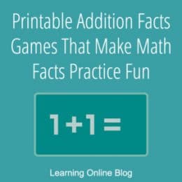 FREE Printable Addition Fact Games. #fhdhomeschoolers #freehomeschooldeals #additionfactgames #additionflashcards #mathfacts