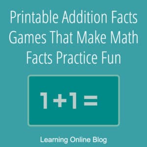 FREE Printable Addition Fact Games. #fhdhomeschoolers #freehomeschooldeals #additionfactgames #additionflashcards #mathfacts