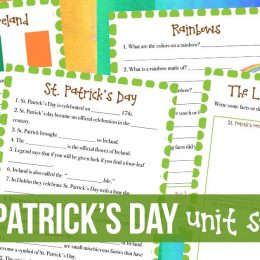 Celebrate the luck of the Irish with this FREE All About St. Patrick's Day Unit Study! #fhdhomeschoolers #freehomeschooldeals #stpatricksday #unitstudies #hsmoms