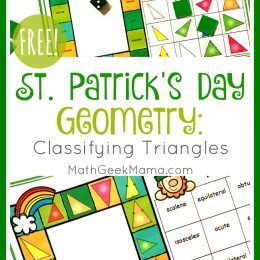 FREE St. Patrick’s Fun Triangle Game. #fhdhomeschoolers #freehomeschooldeals #learningtriangles #trianglegame
