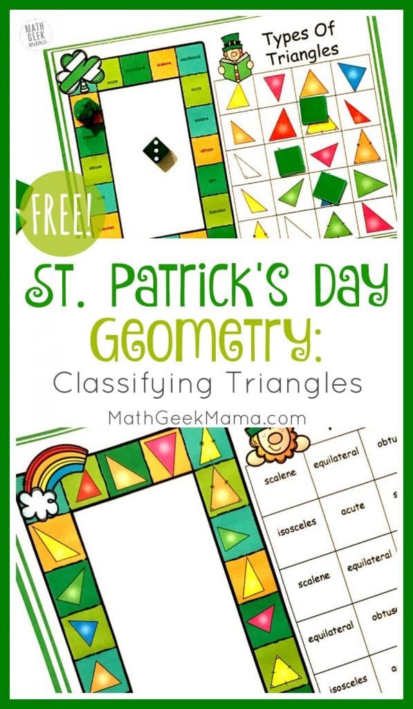 FREE St. Patrick’s Fun Triangle Game. #fhdhomeschoolers #freehomeschooldeals #learningtriangles #trianglegame