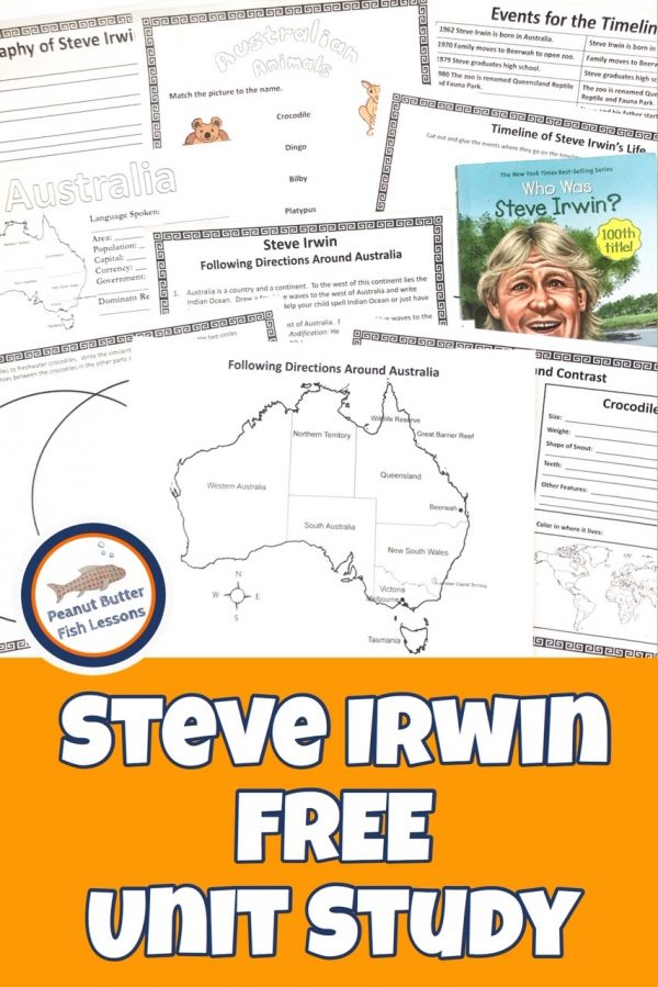 FREE Steve Irwin unit study. 
#fhdhomeschoolers #freehomeschooldeals #SteveIrwinunitstudy #unitstudyonSteveIrwin