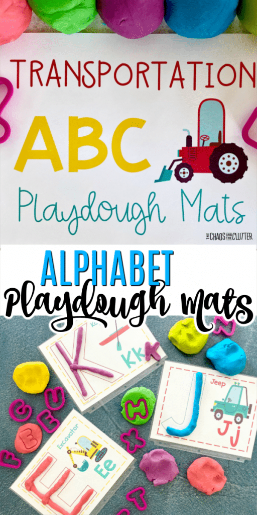 FREE Transportation ABC Playdough Mats. #transportationABCmats #playdoughmats #alphabetmats #freehomeschooldeals #fhdhomeschoolers