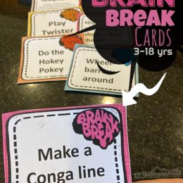 FREE Brain Breaks Printable Cards. #fhdhomeschoolers #freehomeschooldeals #brainbreaksforkids #brainbreakcards