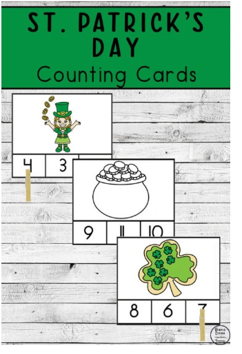 Counting Cards for St. Patrick’s Day. 
#fhdhomeschoolers #freehomeschooldeals #countingcards #stpatricksdaycountycards 