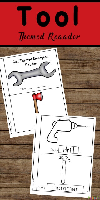 FREE Tool-Themed Emergent Reader. #fhdhomeschoolers #freehomeschooldeals #toolthemedreader #emergentreader #toolthemedresource 