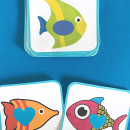 FREE Fish Matching Shape Cards. #fhdhomeschoolers #freehomeschooldeals #fishshapematchingcards #shapematchingcards