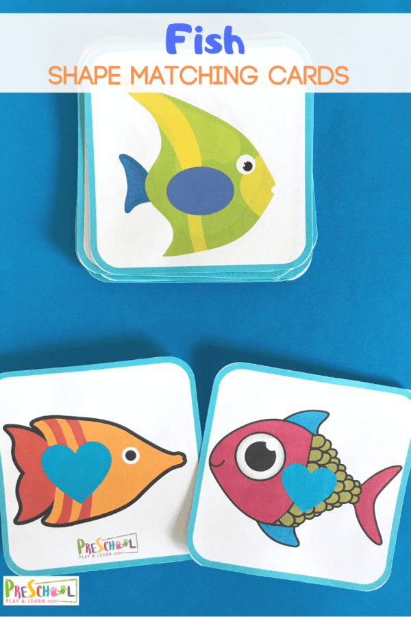 FREE Fish Matching Shape Cards. #fhdhomeschoolers #freehomeschooldeals #fishshapematchingcards #shapematchingcards 