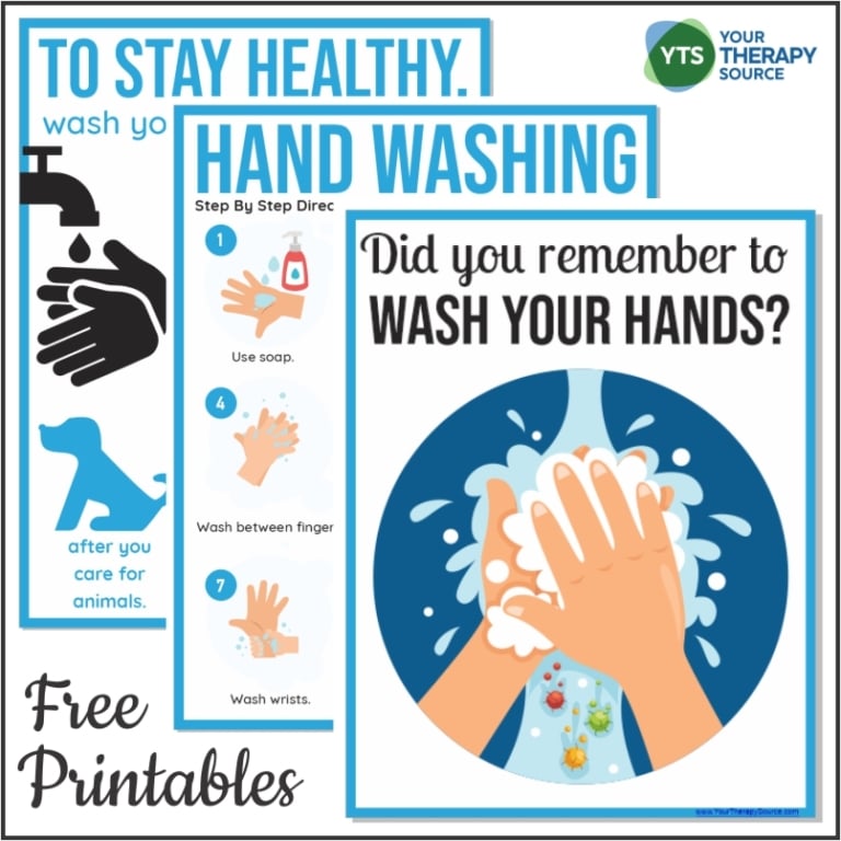 Hand Washing FREE Printable Posters. #fhdhomeschoolers #freehomeschooldeals #handwashing #handwashingposters #handwashingtechniques