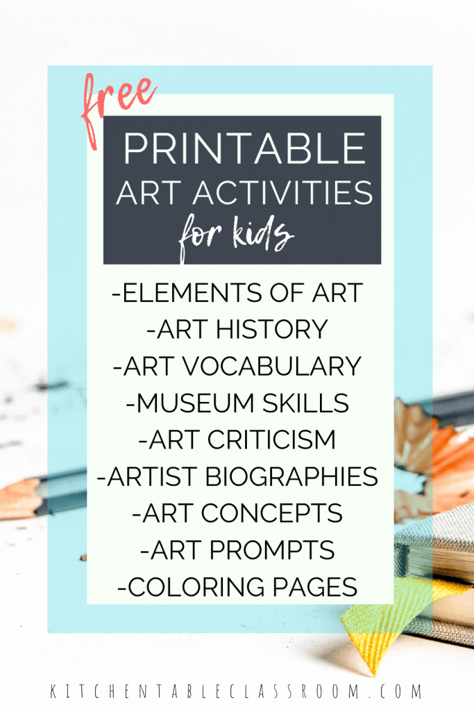 Kids printable art activities. #fhdhomeschoolers #freehomeschooldeals #freeartactivities #elementsofart #artelements