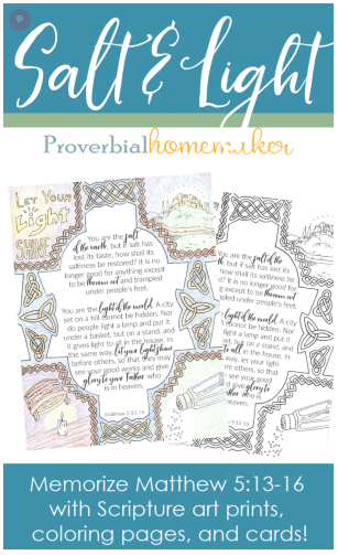 Salt and Light FREE Printable. #fhdhomeschoolers #freehomeschooldeals #saltandlight #scripturememorization