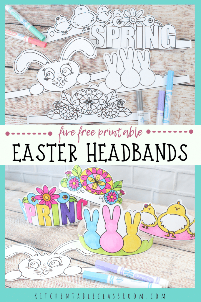 FREE Printable Easter Headbands.
#fhdhomeschoolers #freehomeschooldeals #printableeasterbands #bunnyearsprintables