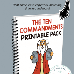 Ten Commandments FREE Printable Pack. #fhdhomeschoolers #freehomeschooldeals #tencommandments #bibleprintables #oldtestamentkids