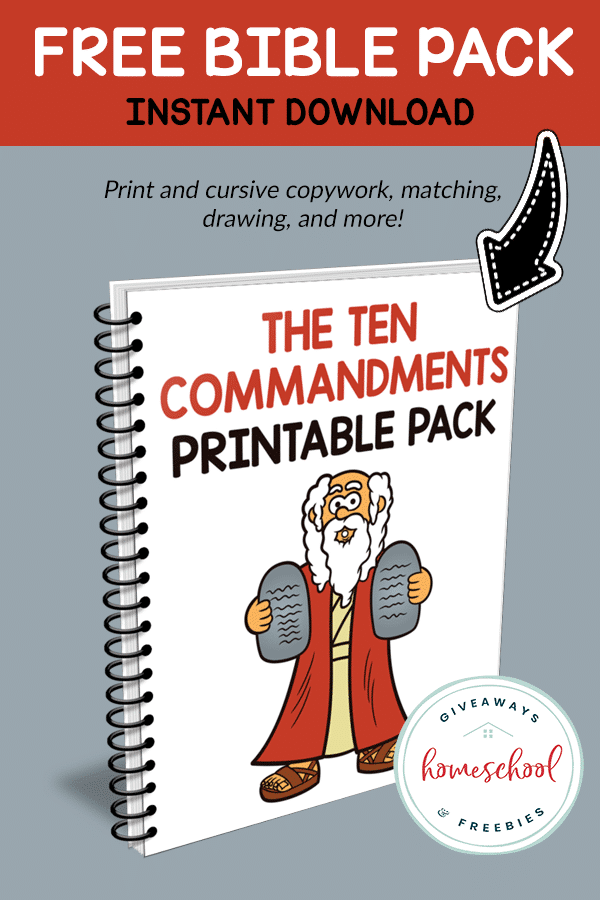 Ten Commandments FREE Printable Pack. #fhdhomeschoolers #freehomeschooldeals #tencommandments