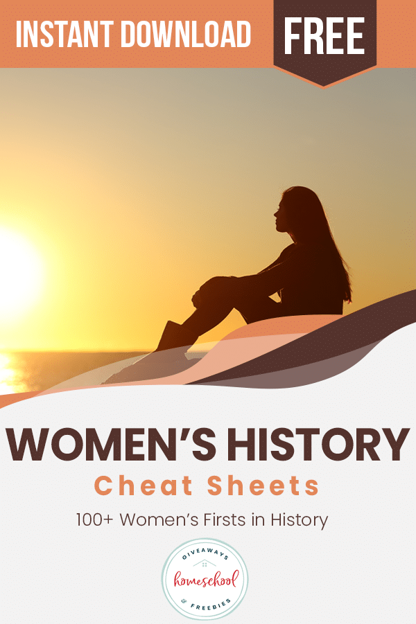 Women's History FREE Cheat Sheets. #fhdhomeschoolers #freehomeschooldeals #womenshistory #womenshistorymonth #womencheatsheets