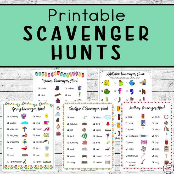 FREE Printable Scavenger Hunts. #fhdhomeschoolers #freehomeschooldeals #scavengerhunts #indoorscavengerhunts #backyardscavengerhunts #holidayscavengerhunts #seasonsscavengerhunts