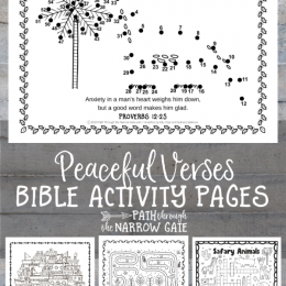 For a relaxing activity to get away from it all, check out these FREE Peaceful Verses Activity Pages! #fhdhomeschoolers #freehomeschooldeals #bibleverses #peace #stuckathome