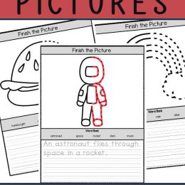 Finish the Picture FREE Symmetry Activities. #fhdhomeschoolers #freehomeschooldeals #symmetryactivities #drawingpractice #finishthepicture