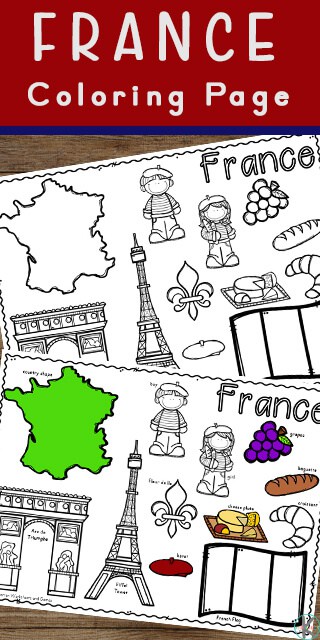 FREE Country of France Coloring Page.#fhdhomeschoolers #freehomeschooldeals #francecoloringpage #allaboutfrance