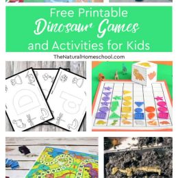 FREE Dinosaur Game Printables . #fhdhomeschoolers #freehomeschooldeals #dinosaurkidsgames #dinosaurprintables #dinosauractivities