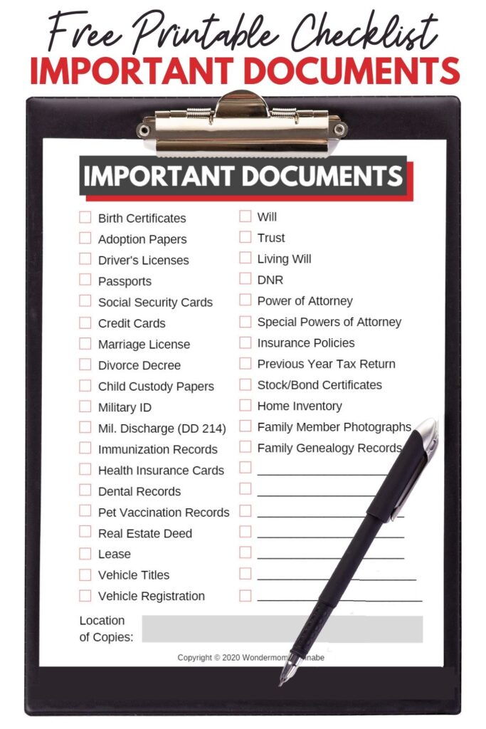 Be prepared for emergencies with this FREE Important Documents Checklist! #fhdhomeschoolers #freehomeschooldeals #importantdocuments #emergencyreadiness #hsdays