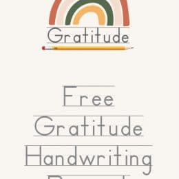 FREE Printable Gratitude Handwriting Prompt. #freehomeschooldeals #fhdhomeschoolers #gratitudeprompt #gratefulness #gratefulkids #gratitudehandwritingpractice