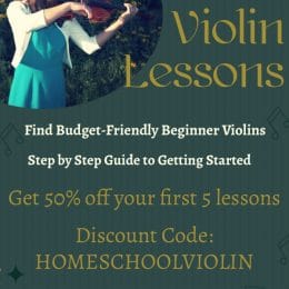 Want to find music lessons but can't leave the house? Get Online Violin Lessons - FREE Trial + 50% Off First 5 Lessons! #fhdhomeschoolers #freehomeschooldeals #onlinemusiclessons #violinlessons #homeschool