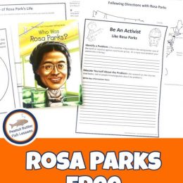 FREE Rosa Parks Unit Study. #freehomeschooldeals #fhdhomeschoolers #rosaparksunitstudy#rosaparkresoruces #rosaparksprintables