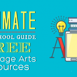 FREE Guide to the Ultimate Language Arts Resources. #freehomeschooldeals #fhdhomeschoolers # #languageartsresources #utlimateguidetoLA #languageartsathome