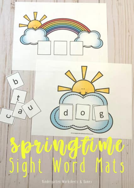 FREE Kindergarten CVC Word Spring Activity. #freehomeschooldeals #fhdhomeschoolers #springsightwords #CVCwordspringactivity ##CVCsightwordsforspring