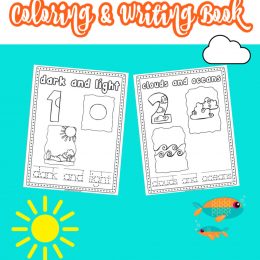 FREE Coloring and Writing Printable Creation Book. #fhdhomeschoolers #freehomeschooldeals #7daysofcreation #creationwritingbook #creationcoloringbook