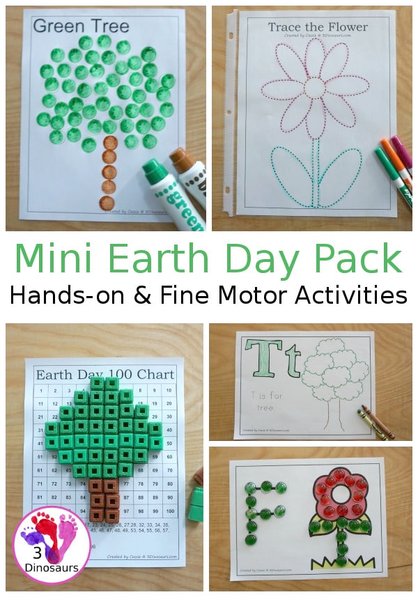 FREE Earth Day Mini Packet.#fhdhomeschoolers #freehomeschooldeals #handsonactivities #finemotoractivities #earthdaypack #earthdayresources