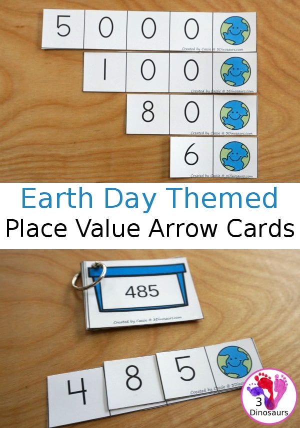 Celebrate Earth Day with these FREE Earth Day Place Value Arrow Cards! #fhdhomeschoolers #freehomeschooldeals #earthday #placevalue #homeschoolmath