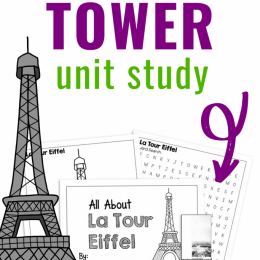 FREE Eiffel Tower Unit Study. #freehomeschooldeals #fhdhomeschoolers #EiffelToweruntistudy #Parisresources #allaboutParis