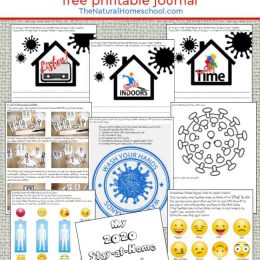 FREE 20-Page Journal for Staying at Home. #freehomeschooldeals #fhdhomeschoolers #stayingathome #stayinghealthyresources #easyfacemaskvideo