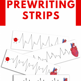 FREE Prewriting Heartrate Pages. #freehomeschooldeals #fhdhomeschoolers #prewritingpages #heartratepages #prewritingpractice