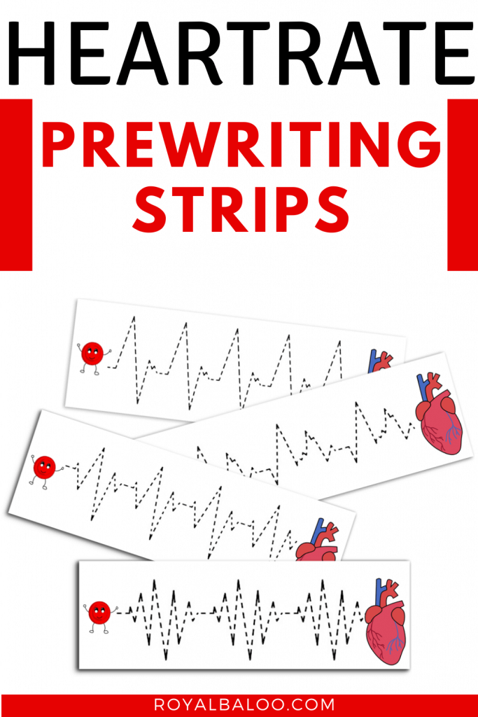 FREE Prewriting Heartrate Pages. #freehomeschooldeals #fhdhomeschoolers #prewritingpages #heartratepages #prewritingpractice