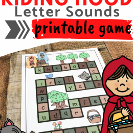 FREE Printable Letter Sounds Game. #freehomeschooldeals #fhdhomeschoolers #littleredridinghoodgame #lettersoundsgame #lettersounds #littleredridinghoodactivity