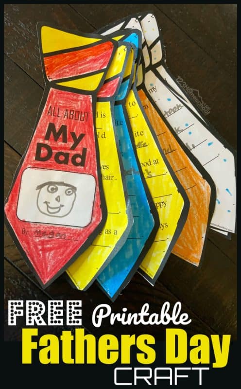 FREE Father's Day Printable Craft. #freehomeschooldeals #fhdhomeschoolers #fathersdaycraft #craftfordad