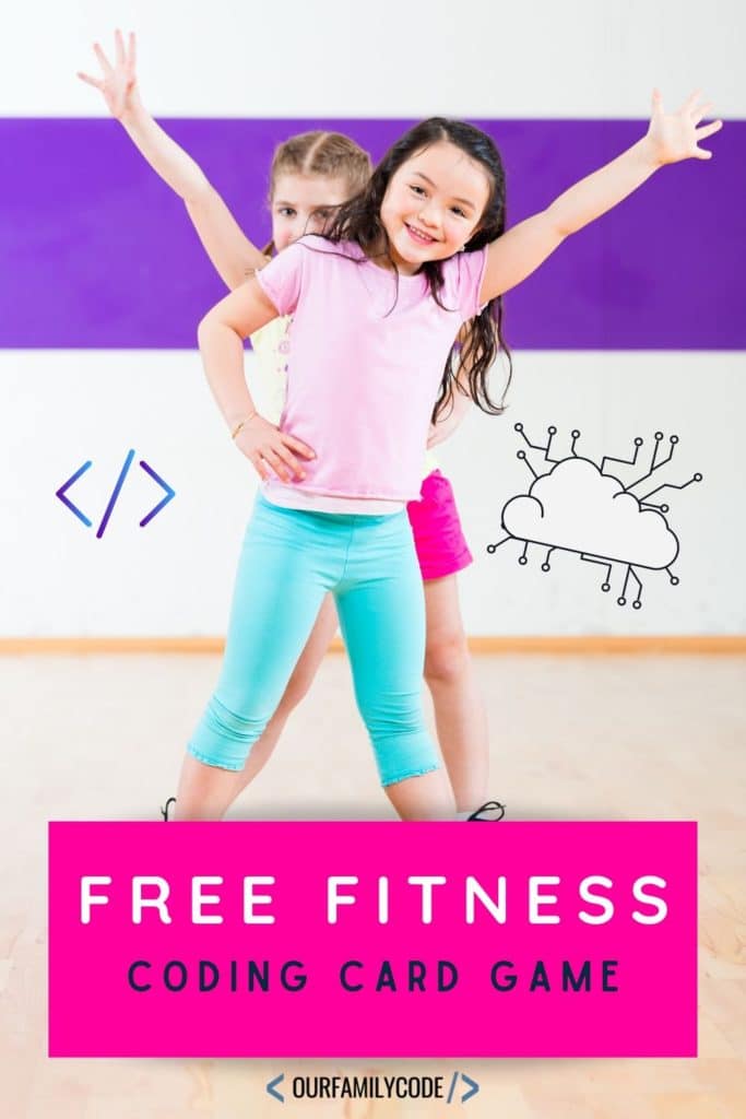 FREE family Fitness Coding Card game. #freehomeschooldeals #fhdhomeschoolers #familyfitnessgame @codingcardgame #fitnesscodinggame