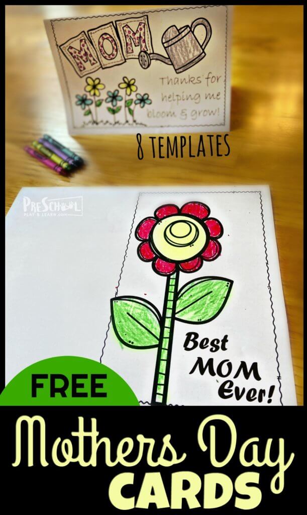 FREE Mother’s Day Card Templates. #freehomeschooldeals #fhdhomeschoolers #MothersDaycards #cardsformom #momcardtemplates