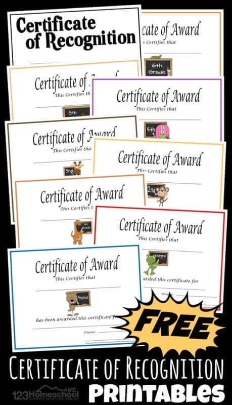 FREE Homeschool Certificate Printables. #freehomeschooldeals #fhdhomeschoolers #homeschoolcertificates #achievementawards