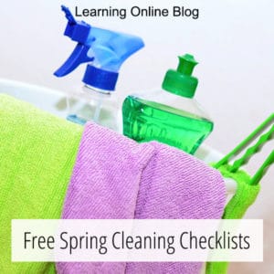 FREE Checklists for Spring Cleaning. #freehomeschooldeals #fhdhomeschoolers ##freecleaningchecklists #freespringcleaningchecklists #springcleaningprintables