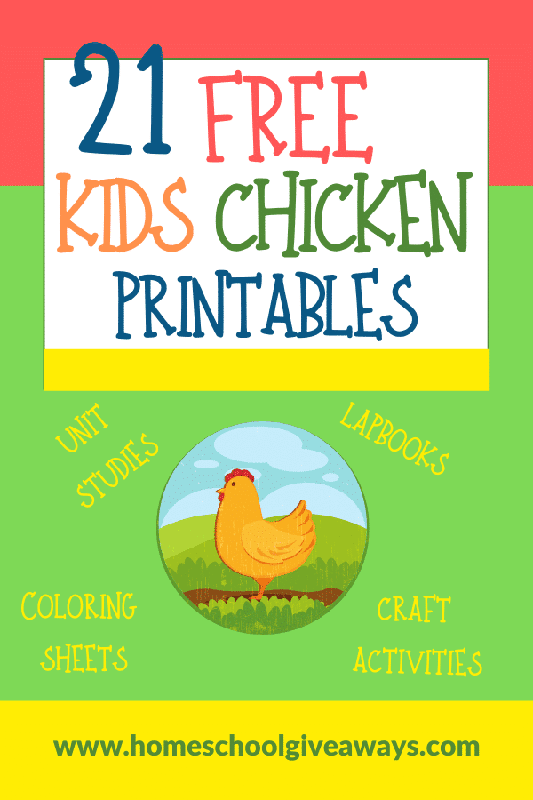 21 FREE Chicken Printables for Kids. #freehomeschooldeals #fhdhomeschoolers #chickenlifecycle #chickenprintabls #chickenresources #allaboutchickens